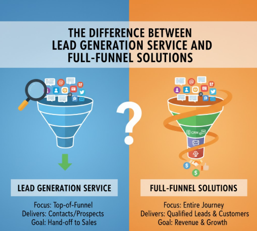 The Difference Between Lead Generation Service and Full-Funnel Solutions